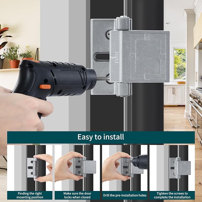 High-Security Reinforced Door Lock – Aluminum Privacy Latch for Home and Hotel, Easy Installation with Stainless Steel Screws, Interior Night Lock for Added Protection(Gary-2 Pack) - Image 4
