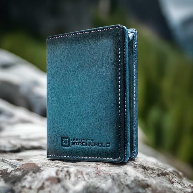 ID Stronghold Waltlet - RFID Blocking Bifold Wallet for Men with Magnetic Clasp - Blue - Image 5