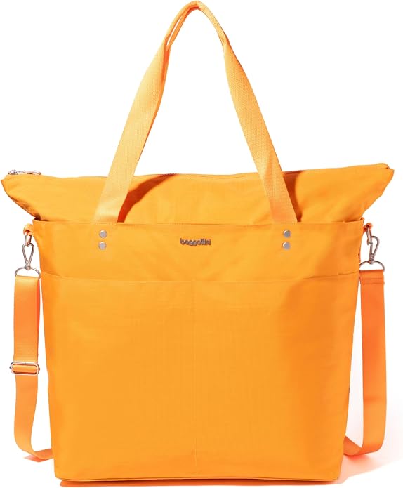 Baggallini Carryall Tote - Lightweight Nylon Zipper Top Weekender Travel Beach Bag w/Luggage Sleeve - Image 14
