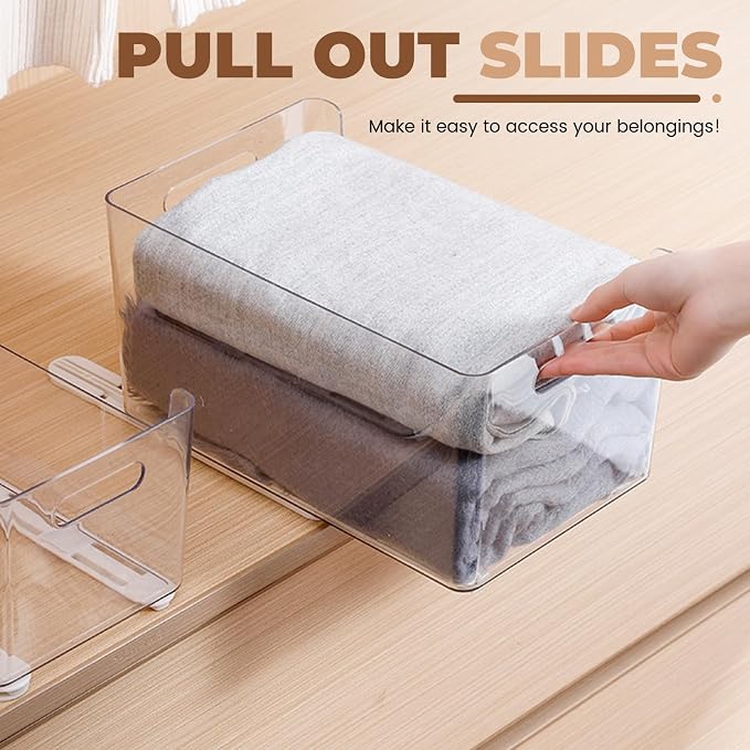 LELE LIFE Adhesive Pull Out Cabinet Drawer Sliders, Drawer Bin Organizer Sliding Rails Guides, No Drill DIY Basket Slides Bottom Mount for Shelf (8 Pack) - Image 7