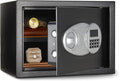 Amazon Basics Steel Security Safe and Lock Box with Electronic Keypad, Secure Documents Storage, Black, 0.5 Cubic Feet, 13.8"W x 9.8"D x 9.8"H, Removable Shelf by AmazonBasics