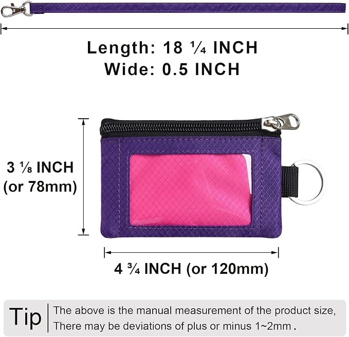 CHENSPRX Minimalist RFID Blocking Small Wallet with ID Window,WaterResistant Zip Id Case Wallet with Lanyard Keychain for Cards,Cash,Travel,Women,Men - Image 5