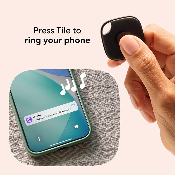 Life360 Tile - Bluetooth Tracker, Keys Finder and Item Locator for Keys, Bags and More. Phone Finder. Both iOS and Android Compatible. 4-Pack (Black) - Image 4