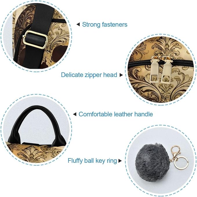 ALAZA Skull Floral Tatto Halloween Backpack Purse for Women Anti Theft Fashion Back Pack Shoulder Bag - Image 6