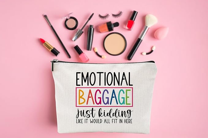 ZUYUROU Funny Gifts for Women, Friends, Hostess Gift Ideas Cool Gifts for Women Mom Grandma Birthday Gift Ideas Gag gifts Girls Weekend Fun Makeup Travel Bag Cosmetic Bag Emotional Baggage - Image 4