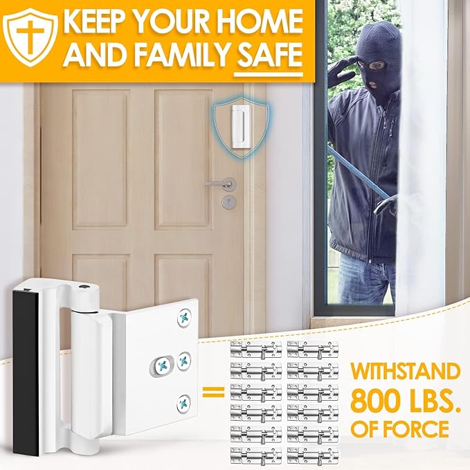 Door Lock for Kids Safety Home Security Front Door Reinforcement Lock Latch | Child Proof Door Safety Locks from Inside, Top Flip Latches Lock Withstands 800 lbs for Inward Swinging Doors High Night Lock - Image 3