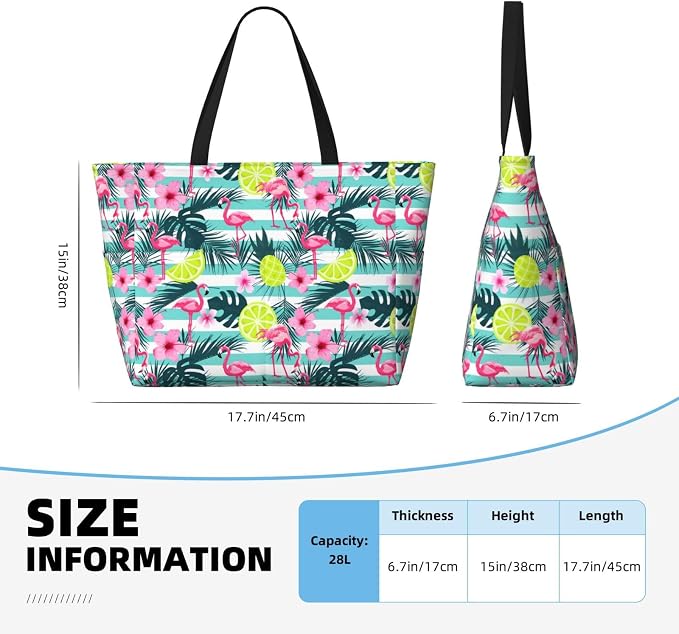 Beach Bag Tote Bags Waterproof Sandproof for Women Large Beach Tote Pool Bag Foldable with Zipper for Travel Weekend - Image 6