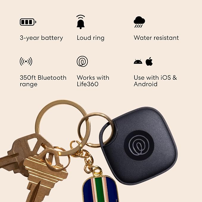 Life360 Tile - Bluetooth Tracker, Keys Finder and Item Locator for Keys, Bags and More. Phone Finder. Both iOS and Android Compatible. 4-Pack (Black) - Image 6