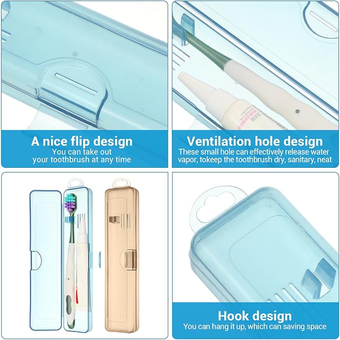 Molain 2Packs Toothbrush Travel Case, Portable Breathable Toothbrush Travel Holder Compact Plastic Case for Camping Gym Office Business Trips Vacation - Image 5
