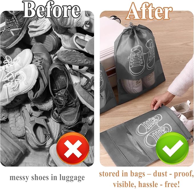 10 Pack Shoe Bags for Travel,Shoe Bags,Shoe Storage Bags,Shoe Dust Bags - Image 7