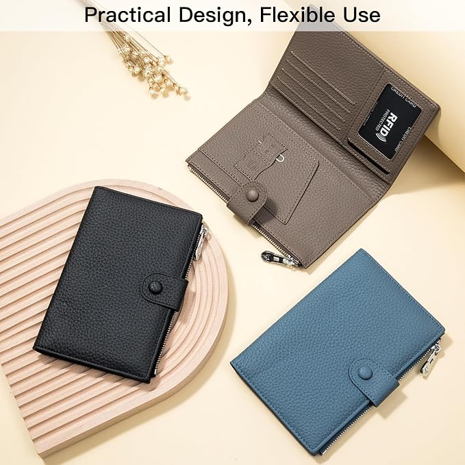 Genuine Leather RFID Blocking Passport Holder Wallet, Multi-Functional Travel Document Organizer with SIM Card Slots (Yellow) - Image 6