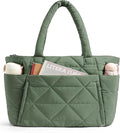 BAGSMART Tote Bag for Women, Puffer Tote Bag with Zipper, Large Quilted Shoulder Bag with Compartments for Travel, Work, Gym by BAGSMART