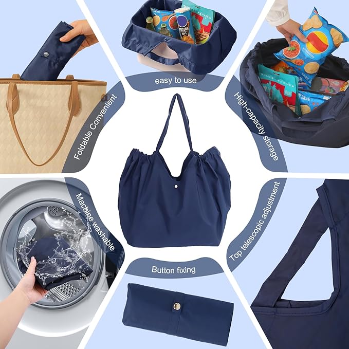 Reusable Grocery Bags,Reusable Shopping Bags,Folding Bags Totes,Stretchable and shrinkable shopping bag for Groceries - Image 5