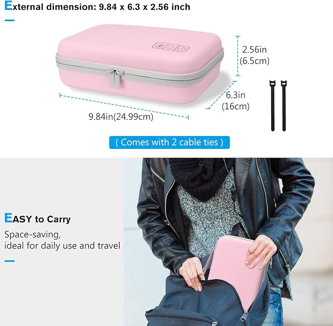 ProCase Hard Travel Electronic Organizer Case for MacBook Power Adapter Chargers Cables Power Bank Apple Magic Mouse Apple Pencil USB Flash Disk SD Card Small Portable Accessories Bag - Image 6