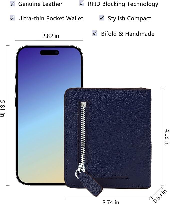 Small Leather Wallet for Women, Ladies Credit Card Holder RFID Blocking Women's Mini Bifold Pocket Purse - Image 5