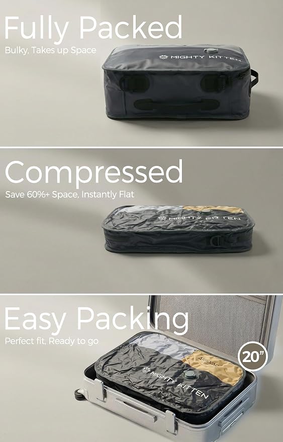 IKYWT Travel Vacuum Seal Bag with Pump, 21L Compression Packing Cube Kit with 270° Zipper, Reusable Waterproof Vacuum Storage for Carry-On & Small Checked Luggage (2-Pack) - Image 6