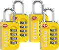 ANVIL TSA Approved Luggage Lock - 4 Digit Combination, 10,000 Combinations, Easy-Read Password Window, Travel Lock for Suitcases, Backpacks, Gym & Student Lockers, Baggage by ANVIL