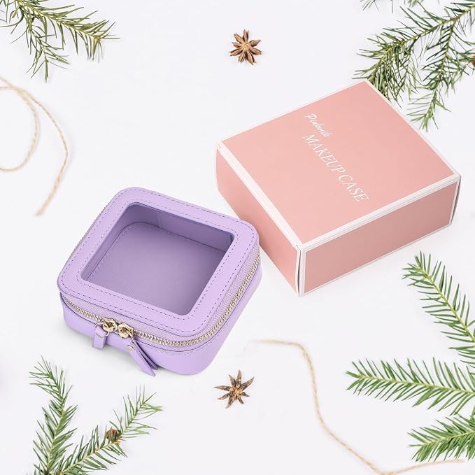 Pinkmik Mini Clear Makeup Bag, Purple, MINI | Small Size, Zipper Closure, Cosmetic & Toiletry Case, Purse Organizer, Car Essentials - Image 7