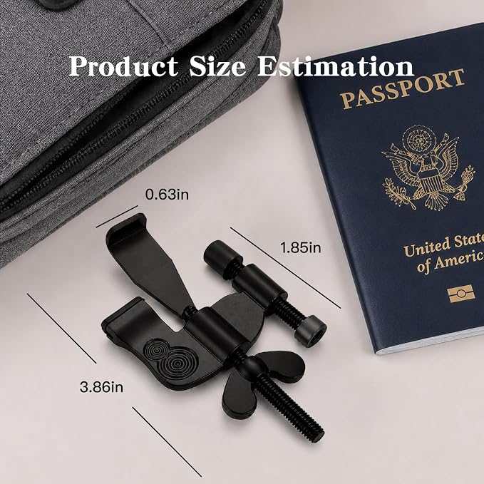 Portable Door Lock for Travel, Heavy Duty Metal Hotel Door Lock, Anti-Theft Door Jammer Security Door Lock for Travelers, Apartment, Bedroom, Vacation Rental Safety，Tool-Free Installation - Image 2