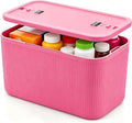 Lockable Storage Box, Large Lock Box with Combination Code – 2 inch Taller Version for Medication Safe, Phone Jail, Food Snacks, First Aid Kits, Refrigerator, Office, School, Home,Pink by EMLTHORY