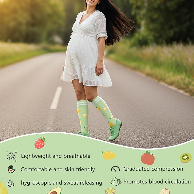 fenglaoda Compression Socks for Women Men Support Circulation 6 Pairs Socks For Nurse, Travel, Flight - Image 2