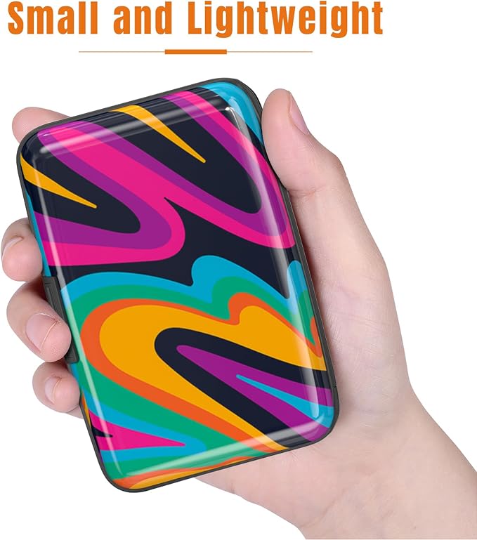 Rimilak Aluminuml Credit Card Holder,Flowing Color | Mini Credit Card Wallet RFID Blocking Slim Metal Hard Case for Women Men - Image 3