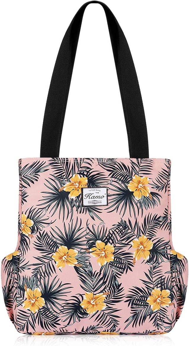 KAMO Floral Tote Bag - Waterproof Lightweight Handbags Travel Shoulder Bag for Hiking Yoga Gym Swimming Travel Beach by KAMO