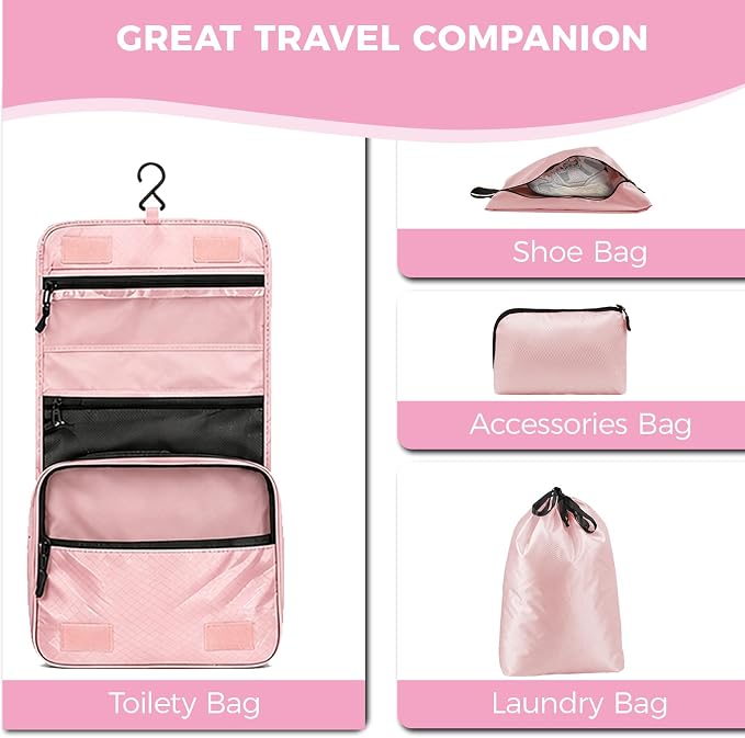 Compression Packing Cubes for Carry On Travel, 8-Piece Luggage Organizers | Women Stylish Packing Cubes for Carry-On & Suitcase , Perfect for Vacation Cruise, Weekend Getaways - Light Pink - Image 8