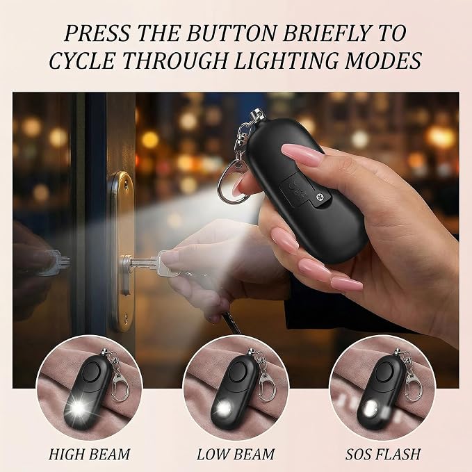 Personal Alarm for Women Keychain Alarm: Qoosea 135dB Emergency Keychain Siren with Strobe Light Loud Siren for Women Kids Students Seniors Emergency Self-Defense for Night Sports - Image 5