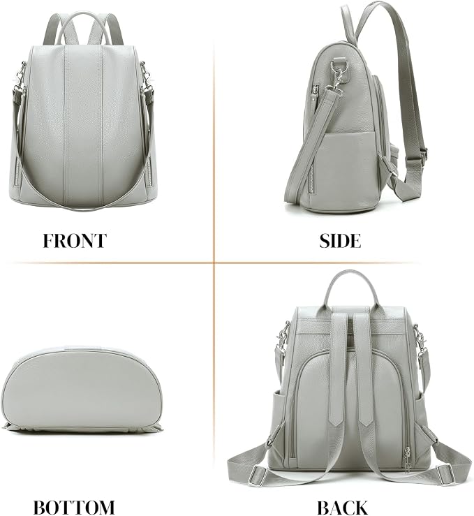 Genuine Leather Backpack Purse for Women Anti-theft Fashion Backpack Bags - Image 6
