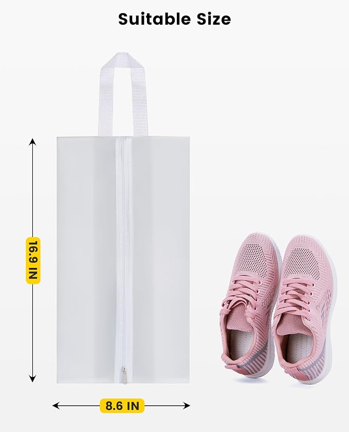 Vorspack Shoe Bags for Travel - 4 Pack Small Transparent Shoe Organizer with Handle Dustproof Shoe Bag Reusable Shoe Storage Bags for Men & Women - Image 2