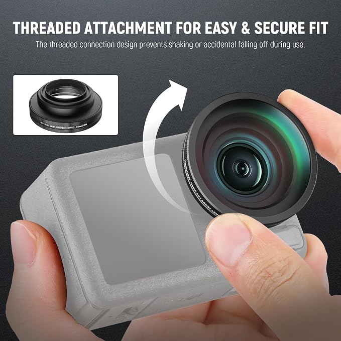 NEEWER OSMO Action FOV Boost Lens, 185° FOV Wide Angle Lens Compatible with DJI OSMO Action 4/5 Pro Accessories, Threaded Attachment Coated Action Camera Lens, FL-B30 - Image 5