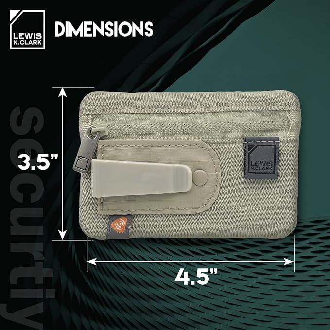 Lewis N. Clark RFID Shield Hidden Clip Stash Money Belt Travel Pouch + Credit Card/Id Holder for Women & Men, Clay - Image 3