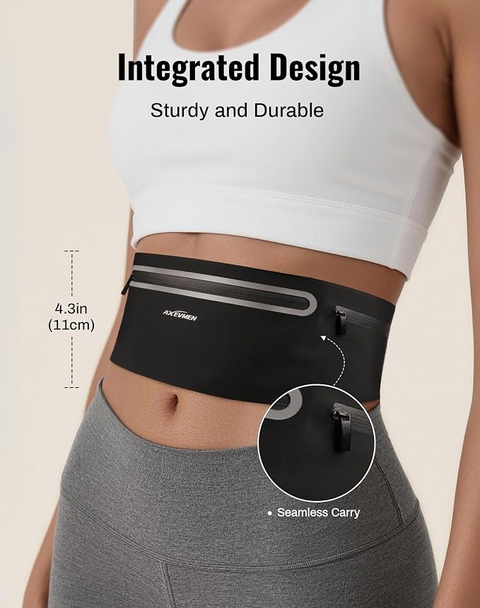 Running Belt for Women & Men-Ultra Light Slim Running Belts | Water-Resistant Phone Holder, 4 Pockets, Adjustable Waist Strap & Reflective Safety for Running, Hiking & Fitness - Image 2