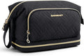 BAGSMART Travel Makeup Bag, Cosmetic Bag Make Up Organizer Case, Large Wide-open Pouch for Women Double Layers Purse for Toiletries Accessories Brushes Black by BAGSMART