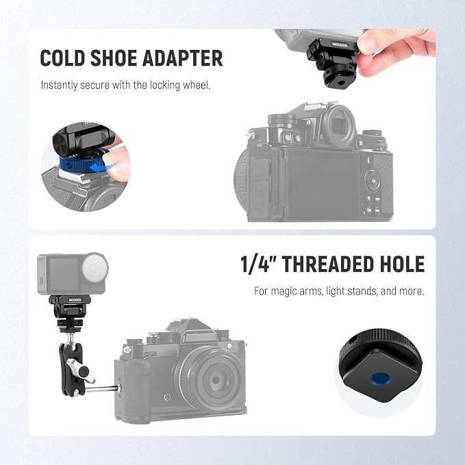 NEEWER Magnetic Mount Adapter Compatible with DJI Osmo Action 5 Pro/4/3, Upgraded Metal Quick Release Action Camera Mount Vlogging Accessories - Image 5