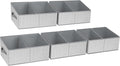 DIMJ Closet Storage Bins, 5 Pack Storage Baskets for Shelves, Foldable Closet Organizer with Handle, Linen Closet Organizers and Storage for Clothes, Toys, Towel, Books (Grey) by DiMJ