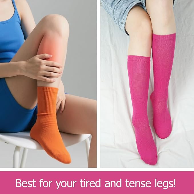 Junely Compression Socks for Women Knee High Stockings | Running Athletic Nurses Pregnant Women Work Support Travel Flight Sports Cosplay Costume Accessories Gifts - Image 4