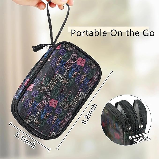 COSHAYSOO Unique Useful Travel Birthday Gifts for Women Travelers, Electronics Cord Cable Organizer Bag Case Tech Pouch Traveling Vacation Cruise Airplane Gadgets Essentials Organization, Vintage - Image 2