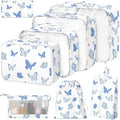 8 Set Packing Cubes for Suitcases,Packing Cube with Shoe, Cosmetics, Clothing, Accessories Bags Packing Cubes for Travel Luggage Organizer Women Men(Butterfly) by Hatisan