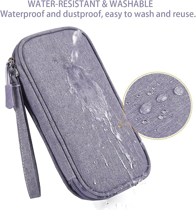 CAAORDKSO Electronics Organizer Travel Bag, Small Cable Organizer Case Waterproof Accessories Pouch, Travel Electronic Carrying Case for Cable, Cord, Charger, Phone, Power Bank, Earphone (Purple) - Image 3
