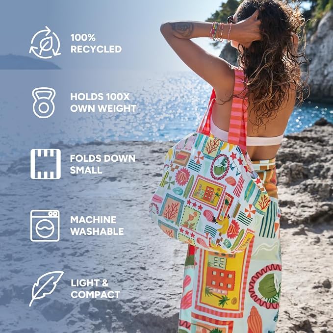 Dock & Bay Everyday Beach Tote Bag - Reusable Carrier Bag for Daily Use - Carries Up to 10kg - 100% Recycled Materials - Image 4