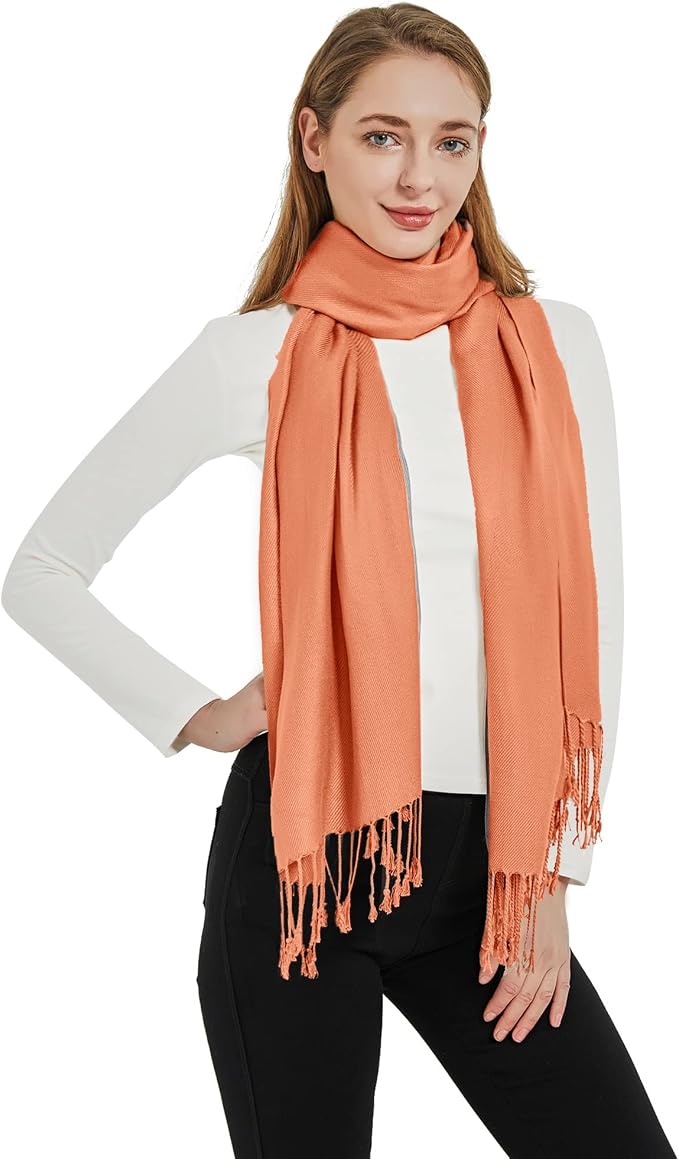 Soft Silky Pashmina Shawl Wraps Solid Colors Scarf for Wedding Evening Dresses - Image 5