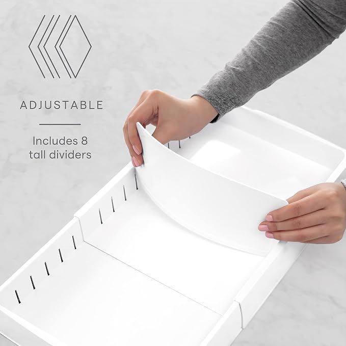 YouCopia StoraLid Food Container Lid Organizer, Expandable with Tall Dividers, White - Image 3
