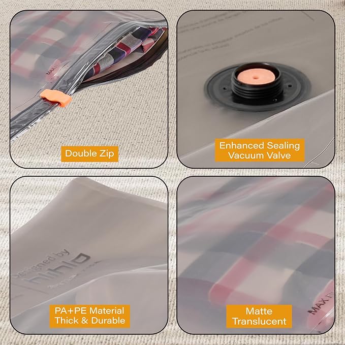 Rechargeable Wireless Pump Vacuum Bags, Portable Storage Bags for Travel and Home, Compression Packing Seal for Clothing, Clothes, Blankets, Luggage, Suitcase (9 Combo Travel Size) - Image 7
