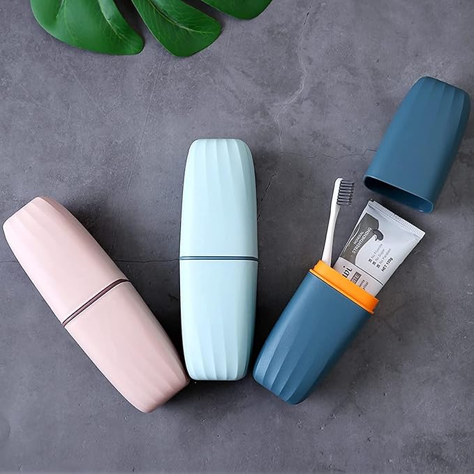 Toothbrush Cup Toothbrush Holder with Cover Travel Boothbrush Holder Portable Toothbrush Case and Carrier for Bathroom School Business Trip Pink - Image 4