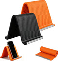 2PCS Portable Foldable Silicone Aluminum Phone Stand, Bendable Core Foldable Rollable Phone Holder - Flexible iPhone Stand for Long Travel Accessories - Plane Essentials (Black+Orange) by Unknown