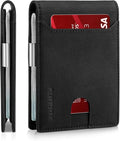 RUNBOX Slim Wallet for Men - RFID Blocking Leather Bifold with Money Clip | Minimalist Front Pocket Wallet Holds 11 Cards,Slim Thin Design,RFID Blocking Protection, Practical Birthday Gifts for Men by RUNBOX