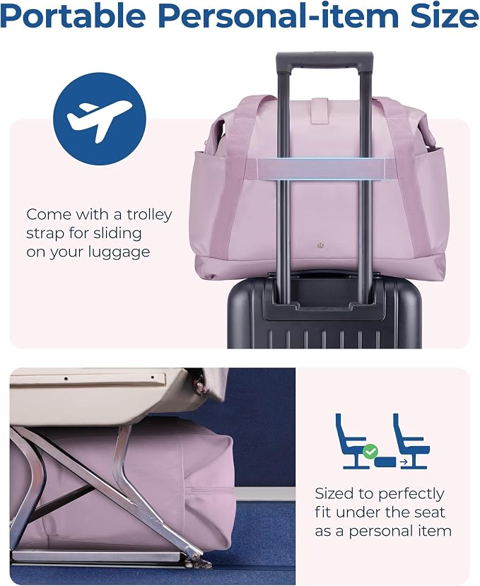 BAGSMART For Spirit Airlines Personal Item Bag, 23L Foldable Weekender Bags for Women Gym Tote Overnight Bag for Travel - Image 3
