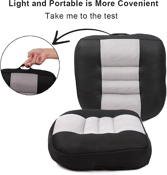 Srutirbo Car Booster Seat Cushion Raise The Height for Short People Driving Hip (Tailbone) and Lower Cack Fatigue Relief Suitable for Trucks, Cars, SUVs, Office Chairs, Wheelchairs (Pure Black) - Image 5
